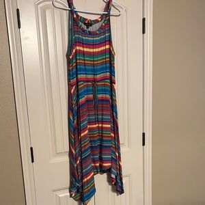 Spense Multicolor Striped Kids Dress